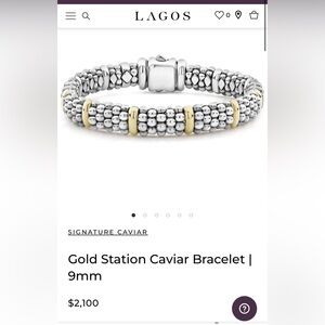Lagos 18k gold and silver station bracelet SIZE S